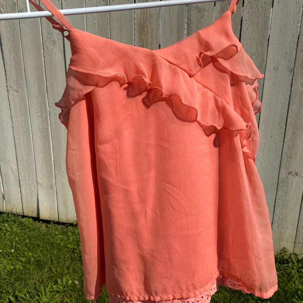 Coral Pink Strap Blouse
